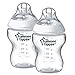 Tommee Tippee Butelka dla niemowląt Closer to Nature, zawór antykolkowy, super miękki ssak, zestaw 2 sztuk, 0+ miesięcy, 260 ml