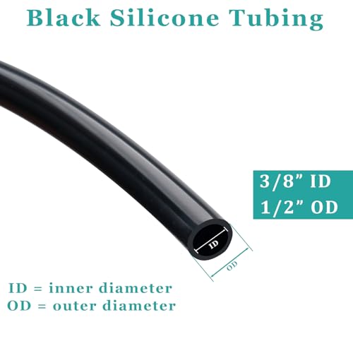 ZY-hosetube Silicone Tubing 3/8” ID × 1/2” OD - 25FT Black Flexible Food Grade Hose Soft Pure Silicon Tube for Home Brewing Wine Making Hydroponic Pond Pump, Temp Resistance by ZY-hosetube - Image 2