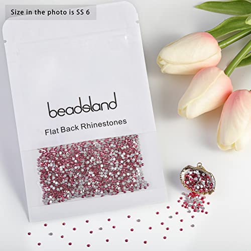 Image of Beadsland Flat Back Crystal Rhinestones,Rose, SS6, 1440pcs