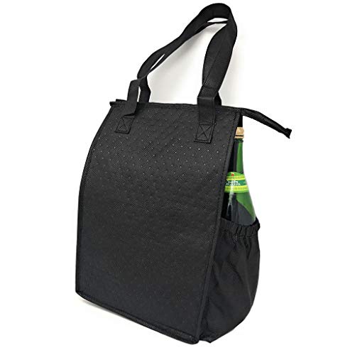 Thermo Tote Insulated Lunch Bag Wine Cooler Tote Bag Reusable Tall Water Bottle Carrier For Adults Men Women (Pack Of 2 For Price Of 1 - Royal & Black - St3091) #TOP4