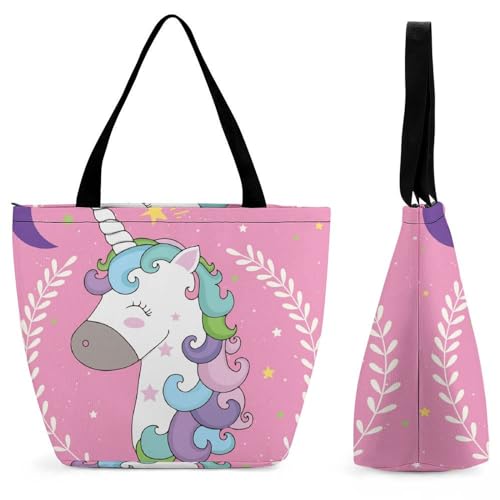 Sac à main licorne femme grand sac à bandoulière shopping et voyage