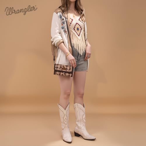 Wrangler Cowboy Print Small Crossbody Bags for Women Western Wristlet Wallet3