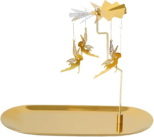 Luxshiny Teelicht Karussell Weihnachten Teelichthalter Gold Rotierender Kerzenha