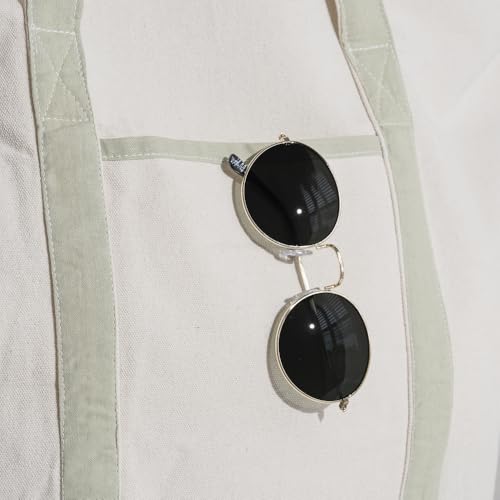 Image of Sage Green Canvas Tote Bag - Extra-Large, 22 Inch Wide, Heavy-duty, Structured Canvas Tote with Zipper Top and Exterior Pocket - 100% Cotton Tote for Shopping, Beach, Picnic, or Grocery (Sage Green) | Heavy Duty