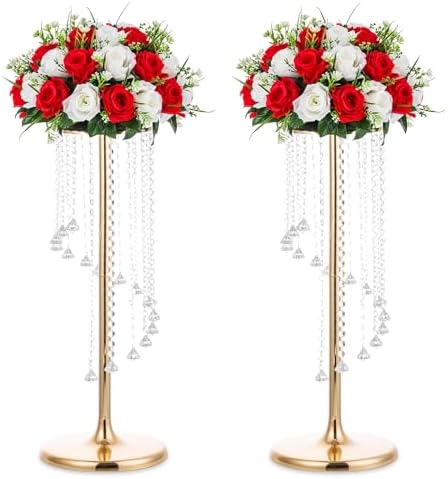 Amazon.com: Gold Centerpieces for Table Wedding - Rozrety 21.6in Tall ...