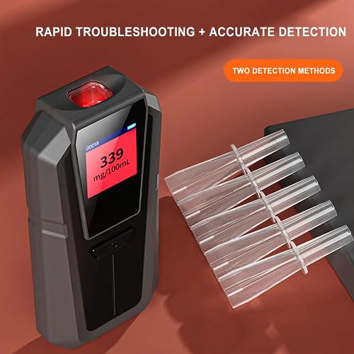 Image of Alcohol Tester Professional Breathalyzer Rapid Sensor with Superior Accuracy Reliable and Super Sensitive Professional-Grade Compact and Lightweight with 5 Mouthpiece (Model S-55)