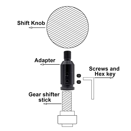 Secosautoparts Shifter Knob Adapter Universal Car Shift Knob Adapter Aluminum Alloy Gear Shift Knob Adapter For Non-Threaded Shifters M12X1.25 Compatible With Bmw Mini Replaces# Sk183A-Bk Black #TOP4