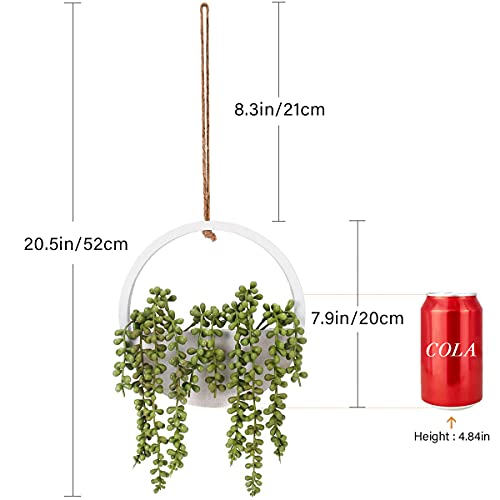 Floweroyal 2pcs Artificial Succulents Hanging Plants 12.2'' Fake String of Pearls in Pot with 8.3'' Lanyard for Indoor Outdoor Wall Decor. by Floweroyal - Image 8