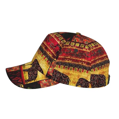 Chapeau de sport patchwork éléphant africain en taille unique mixte ajustable - 5
