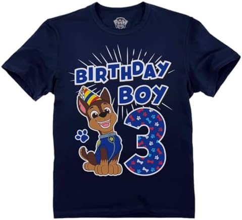 Tstars Paw Patrol Chase 3rd Birthday Shirt Toddler Boy 3 Year Old Tee