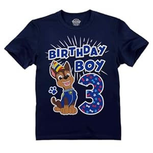 Paw Patrol Chase 3rd Birthday Boy Shirt – Toddler T-Shirt Gift Outfit for Party – Clothes for 3 Year Old Boys