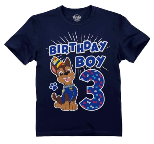 Paw Patrol Chase 3rd Birthday Boy Shirt - Toddler T-Shirt Gift Outfit for Party - Clothes for 3 Year Old Boys