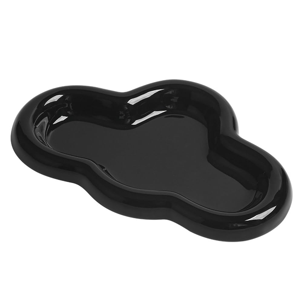 CTRLZS Decorative Cloud Tray for Jewelry, Aesthetic Room Decor Accessory, Home Desktop Organizer,Ceramic Jewelry Display Tray A