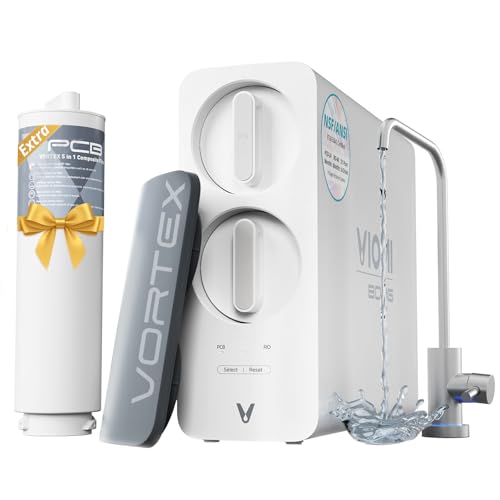 VIOMI® PFAS Reduction Reverse Osmosis System, NSF/ANSI 372&53&42 Certified, 9 Stage & 48 Months Filter, Tankless RO Water Filtration System Under Sink, 800G, Smart LED Reminder, Incl. 1 Extr
