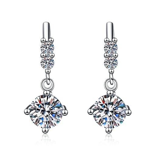 Boucles d'oreilles moissanite avec certificat le cadeau précieux pour elle