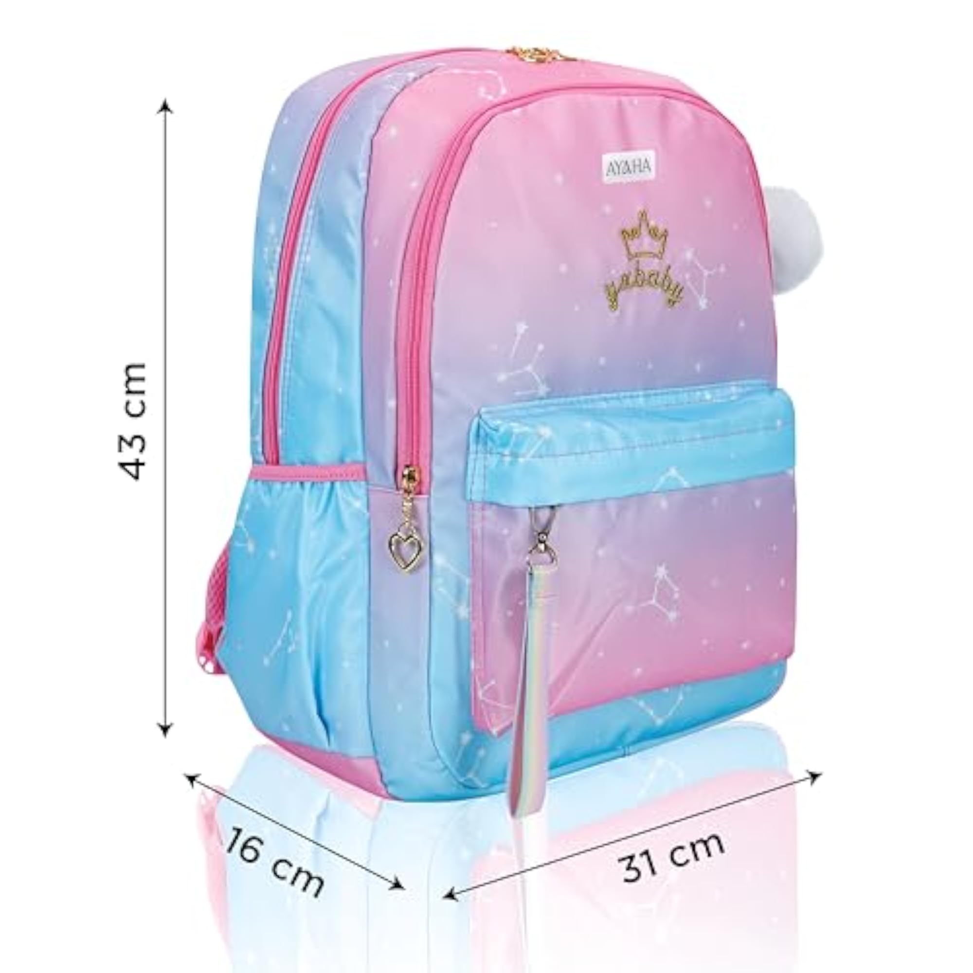 17 Inch Trendy Korean Design Printed School Backpack