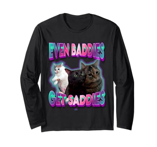 Incluso los malos se ponen tristes gato Divertido Meme Manga Larga