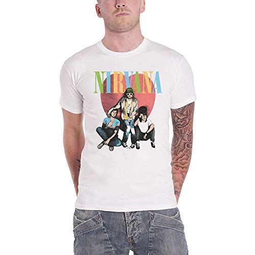 T-shirt Nirvana Heart blanc unisexe en coton confortable pour fan de rock