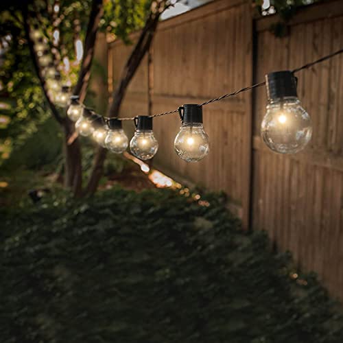 Touch Of ECO Solar Powered 10 LED Bulb Globe Patio String Lights, 20 Feet in Length, Two Lighting Modes, Perfect for Patio, Deck, Garden, and More by Touch Of ECO - Used condition - US$10.03