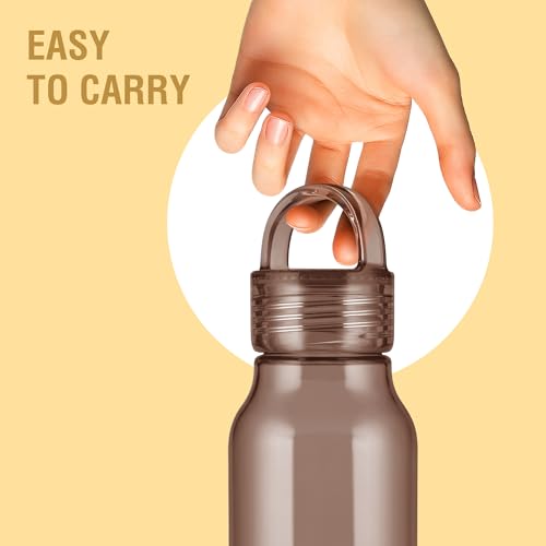 Image of MILTON Fashion 500 Pet water bottle, 430 ml|Tritan Plastic|Leak-Proof, BPA-Free, Sturdy Handle|Reusable Water bottle for fridge|Perfect for Office, Travel, Gym Tumbler Bottle for Men and Women, Brown