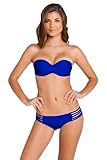 Luli Fama Damen Schneidkante Bügel Bandeaucosita х Cosita De Corte Con Aroscosita Buena Push-Up-Bandau-Bandeau Bikini, Electric Blue, Small