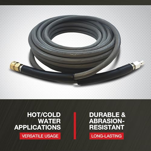 Nonmarking Pressure Washer Hose - 4000 PSI, 50ft x 3/8in - Model 989401980