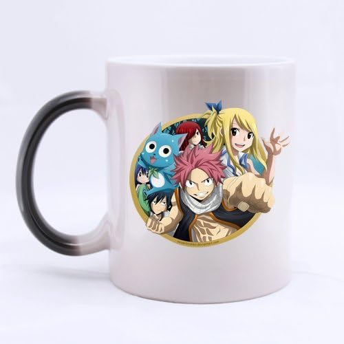 Japanese Anime Fairy Tail Natsu Luccy Custom Morphing Coffee Mug Tea Cup 11 OZ Office Home Cup (Printed on two sides)