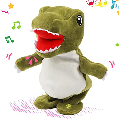 Easfan Talking Dinosaur Toy Repeats What You Say Stuffed Animal Walking Singing Musical Electric Interactive Educational Funny Animated Plush Toy...