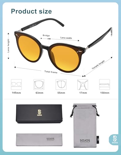 Image of SOJOS Sunglasses Womens Trendy 2025 Classic Round Retro Vintage Shades Large Frame Sunnies SJ2067