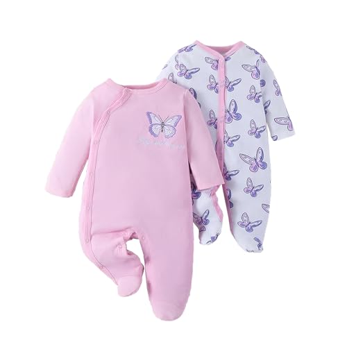 Baby Long Sleeve Bodysuits Romper one-Piece Newborn Baby Clothes 2 Pack