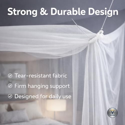Image of Yuvraz Mosquito Net for Bed | Foldable & Breathable Bed Net with Strong Mesh | All-Round Protection from Mosquitoes, Flies & Insects Ideal for Double /Single Bed (Olive Green, 4 * 6.5 ft)