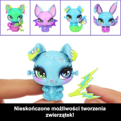 Monster High Make-A-Monster Stwórz pupila Zestaw do zabawy: lalka Frankie Stein i ponad 30 akcesoriów do tworzenia niezliczonych kombinacji zwierzątek, zabawka dla dzieci, JBF18