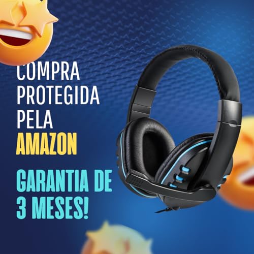 Headset Gamer Com Fio Microfone Fone de Ouvido Anti Ruído Headphone Entrada P3 Compatível com XBOX O