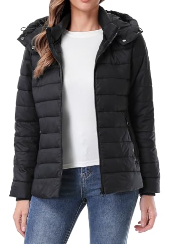 Women's Waterproof Puffer Jacket Quilted Warm Winter Coat Ultra Light Weight Short Down Jacket3