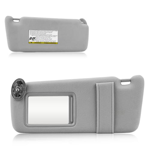 Left Driver Side Sun Visor for Toyota Camry 2007 2008 2009 2010 2011, Without Sunroof Replaces for 74320-06780-B0, 74320-33B81-B0 Gray by PetMigo - Used condition - US$20.36