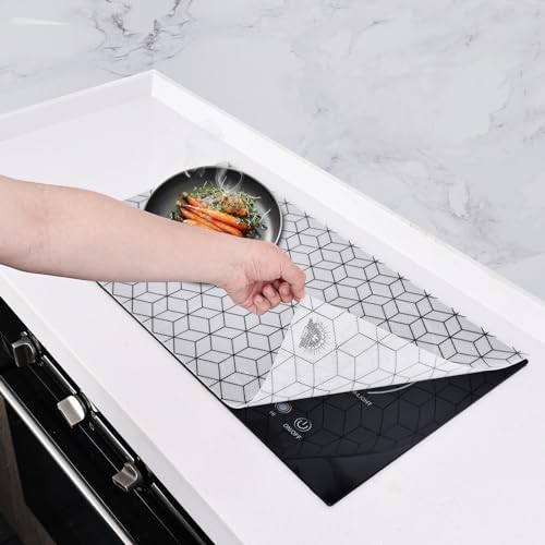 KitchenRaku ih マット ihクッキングヒーターマット52*78cm 滑り止め ストーブ傷防止保護 焼け焦げ防止 電磁調理器用 断熱パッド 水洗い可 汚れ防止 耐熱ガラスストーブトップカバーih マット (タイプ3, 52*78cm)