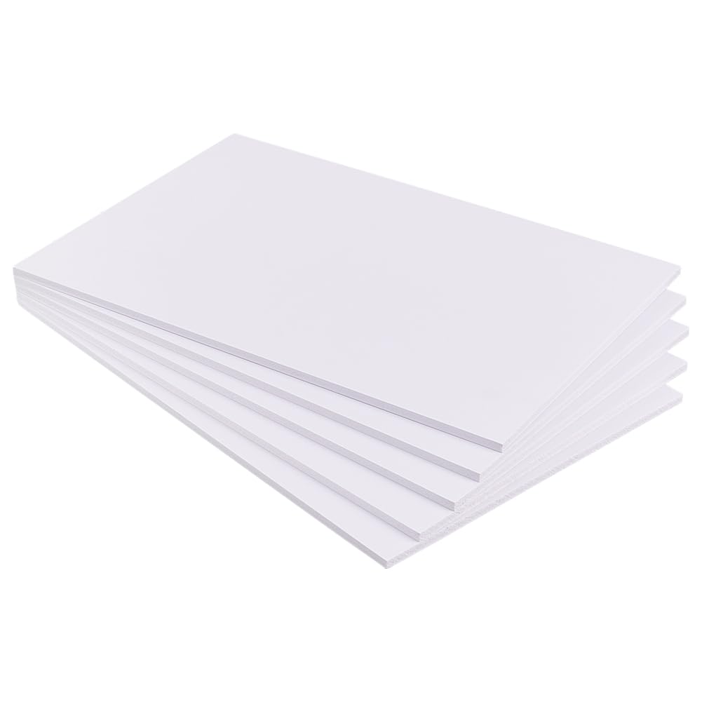 BENECREAT 5PCS PVC Foam Board 11.8x7.8'' Rectangle White Expanded PVC Sheet Mount Board for Signage Displays School Office Projects, 5mm Thick — image 1