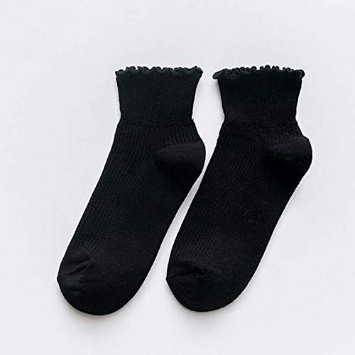 Chaussettes femmes en coton doux avec volants élégants pour automne