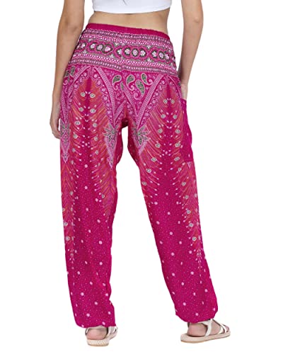 Lofbaz Harem Pants For Women Yoga Boho Hippie Clothing Womens Palazzo Bohemian Pajama Beach Indian Gypsy Genie Clothes Peacock 1 Pink B Xl #TOP1