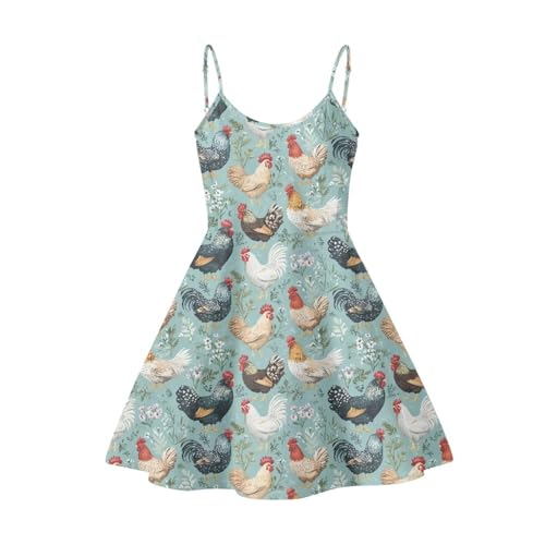 Image of Women's Spaghetti Strap Dress Summer Casual Swing Sundress Girls Beachwear Swing Mini Dress