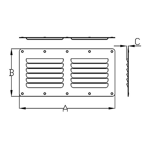 White Water Stamped Louvered Vent (7722S - 5” x 4-1/2”)