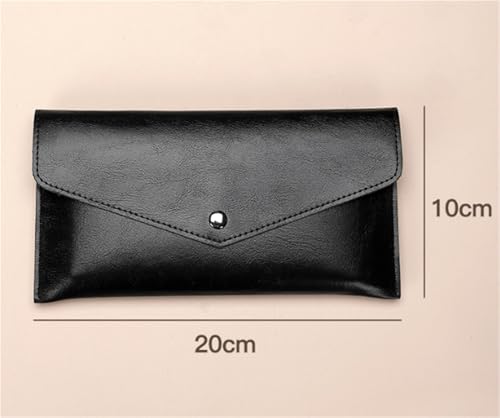 Wallet Long Clutch Bag Simple and Stylish Large Capacity Soft Leather Wallet(Black)2