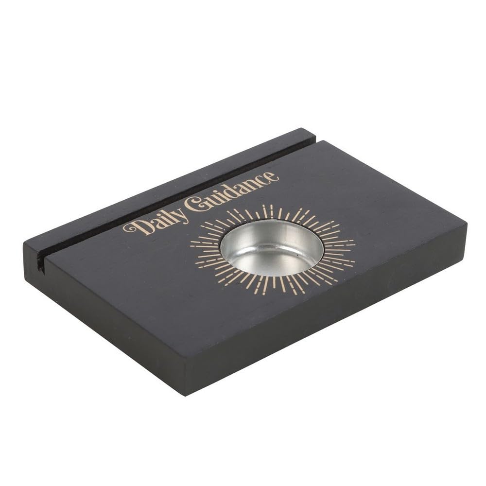 Enhance Your Tarot Practice with our Elegant Black Daily Guidance Tarot Card Stand Tealight Holder - Premium Craftsmanship for Spiritual Seekers