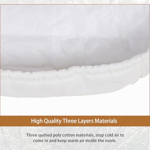 Image of Air Conditioner Cover Indoor, AC Covers for Inside Window AC Unit Cover with Reinforced Elastic String, Double Insulation, 28 inchx20 inchx3.5 inch Cream White