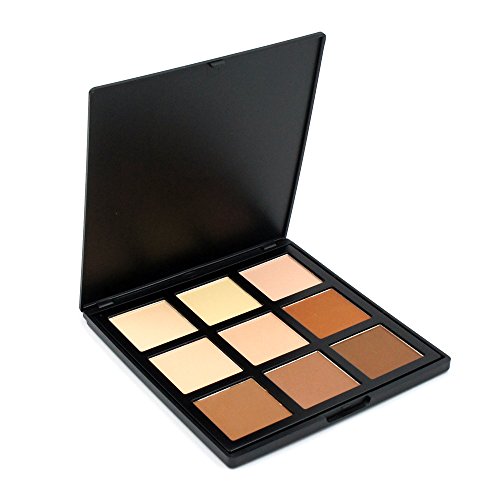 MISKOS 9C 9 Colors Highlight Contour Palette Bronzing Long Lasting Natural Oil Control Face Foundation Powder 1.58 oz