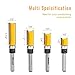 Pattern Flush Trim Router Bit Set, Newdeli Straight Cut Router Bit with a Bearing Prevent Tear-Out, Template Guide Woodworking Milling Cutter Tool