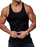 COOFANDY Tank Top Herren Gym Muskelshirts Ärmelloses Sport Shirt Männer Schnelltrocknendes Knit Tanktops Sommer Schwarz XXL
