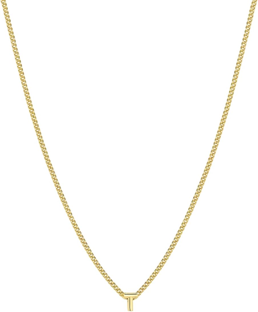 gorjana - Wilder Mini Alphabet Necklace - 18k Gold-Plated or Silver-Plated Brass - Personalized Initial Charm - Secure Closure, Adjustable Length - Timeless Elegance