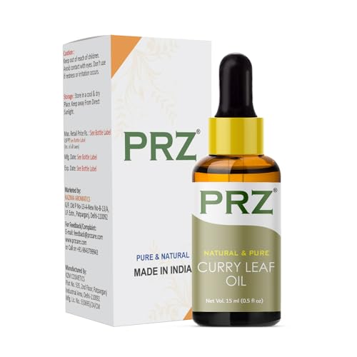 Image of PRZ Curry Leaf Essential Oil (15ML) - Pure Natural & Therapeutic Grade Oil For Aromatherapy, Skin Care & Hair Care
