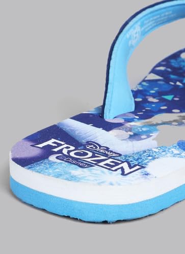 Image of Kidsville Official Frozen Elsa Printed Navy Blue Kids Girls Flip-Flop | Soft, Non-Slip, Indoor, Outdoor, House Slipper, Comfortable & Durable Footwear for Children